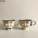 Axya Ceramic Human Face Coffee Cup Set of 2