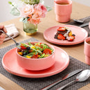 Axyaa Pink Porcelain Dinner Set 16/32/48 Piece Tableware Service for 4/8/12