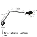 Axyaa Metal Straw Hat LED Wall Lamp with Rotatable Light, Bedroom Study Reading E27 Switch, Adjustable Lighting