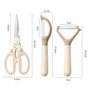 Axyaa Panda Peeler Scissors & Knife Set - Stainless Steel, Multifunctional Kitchen Tools