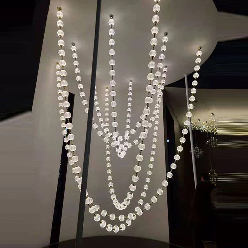 Axyaa Custom Premium Pendant Lights for Duplex Hotels, Villas and Lobby Stair Lighting