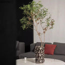 Axyaa Heart Ceramic Vase with Artificial Flowers for Desk Decoration