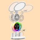 Axyaa Rechargeable Study Desk Lamp with Fan, Clock Display & LED Reading Light