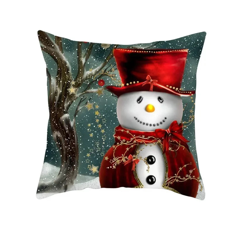 Snowman Pillow Cover Winter Home Decor Cushion Covers by Axyaa