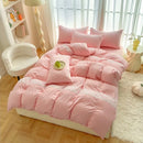 Axyaa Washed Cotton Double-Layer Yarn Lace 4-Piece Set, Breathable & Skin-Friendly