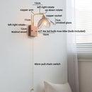 Axyaa Nordic LED Flower Wall Light - Glass Brass Indoor Decor