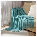 Axyaa Textile City Knitted Throw: Nordic Chunky Plaid Bedspread for Winter