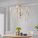 Axyaa French Country Chandelier: Wrought Iron Retro Art Deco Lamps for Living Room, Bedroom, Dining Study
