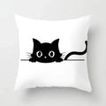 Axyaa Decorative Pillow Cover 45x45cm Polyester Square Black Cat Skull Design