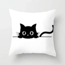 Axyaa Decorative Pillow Cover 45x45cm Polyester Square Black Cat Skull Design