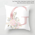 Axyaa Pink Letterwork Cushion Cover 45*45cm, Wedding Party Decor, Elegant Wedding Pillow