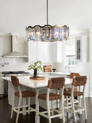Axyaa Italian Crystal Round LED Pendant Lamp for Luxury Living and Dining Rooms