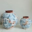 Axyaa Retro Ceramic Vase, Handcrafted Chaji Style Flower Arrangement & Earthenware Jar
