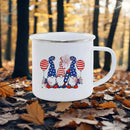 Axyaa Independence Enamel Mug: American Flag Coffee Cup for Freedom Lovers.