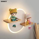 Axya Pink White LED Wall Lights for Living Room Bedroom Sconce Bedside Lamp