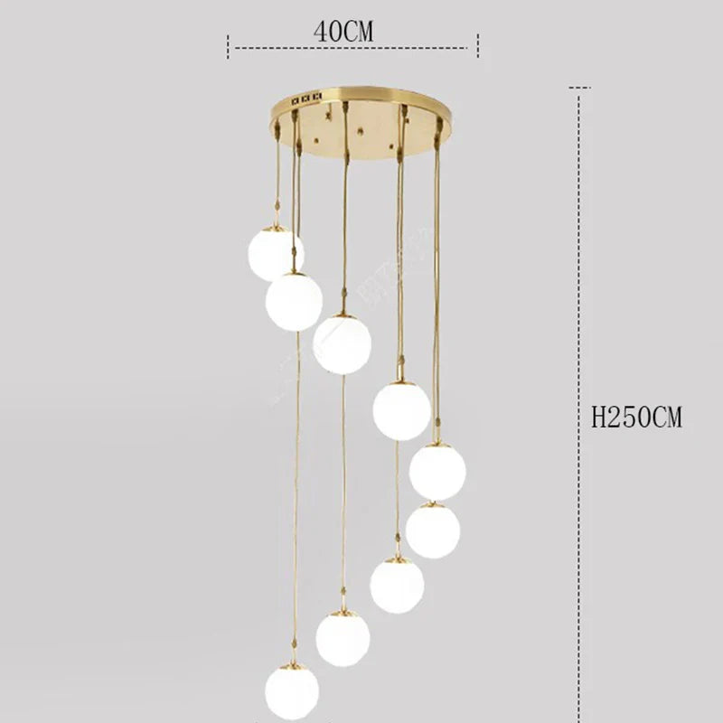 Axyaa Staircase Chandeliers LED Pendant Light for Modern Living Room Decor