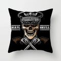Axyaa Black Grey Skull Face Pillowcase for Halloween Living Room Decor
