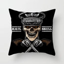 Axyaa Black Grey Skull Face Pillowcase for Halloween Living Room Decor