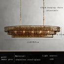 Axyaa Smoke Gray Glass Chandeliers: Classic Round Gold Lustres for Home Ceiling Lighting