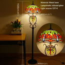 Axyaa Stained Glass Floor Lamp - American Retro Style for Living Room & Bedroom