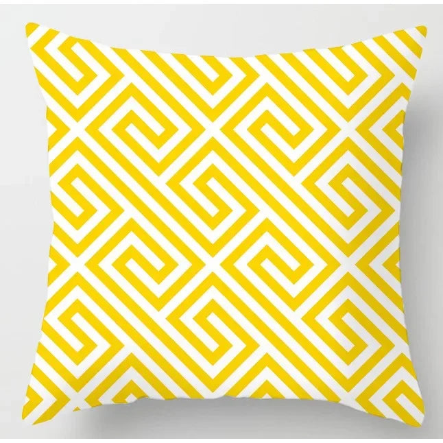Axyaa Yellow Flower Print Cushion Cover for Home Sofa Decoration