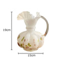Axyaa Flower Texture Glass Vase Desk Decoration with Artificial Flowers
