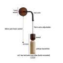 Axyaa Black Travertine Stone LED Wall Lamps for Home Interior Lighting