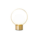 Axyaa Brass Glass Ring Table Lamp with Charging Night Light