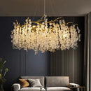 Axyaa Luxe Crystal Ceiling Chandelier for Living Room - Large LED Lighting