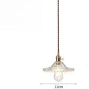 Axyaa Glass Chandelier Brass Walnut Amber Flower Glass Home Decor