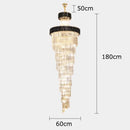 Axyaa Crystal Chandelier Stair Pendant Lamp - Modern Living Room Lighting