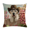 Axyaa Pet Animal Print Linen Pillowcase 45*45cm for Office Sofa Decoration