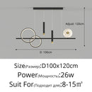 Axyaa Modern Living Room Dining Pendant Chandeliers - Black Gold Restaurant Lighting