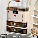 Axyaa Medicine Storage Box: Clear, Lockable Drawer - Large Capacity for First Aid & Medication