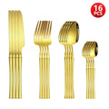 Axyaa Small Waist Gold Cutlery Set - Knife, Fork, Spoon Collection