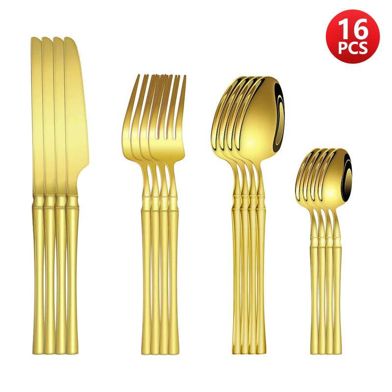 Axyaa Small Waist Gold Cutlery Set - Knife, Fork, Spoon Collection