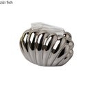 Axya Silver Shell Tissue Box: Cute Clamshell Desktop Container