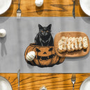 Axyaa Halloween Cat Pumpkin Head Table Runner