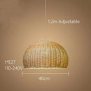 Axyaa Bamboo Rattan Chandelier: Simple New Chinese Style Handmade LED Pendant Light
