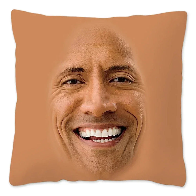 Dwayne Johnson Rock Face Cushion Cover for Sofa by Axyaa - Home Decor Pillowcase