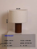 Axyaa Solid Wood Table Lamp LED E27 Modern Indoor Lighting for Living Room, Bedroom, and Study