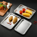 Axyaa Stainless Steel Shallow Serving Tray for Food Storage and Baking