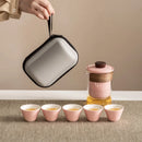Axyaa Kung Fu Companion Glass Tea Set with Hand Grip Teapot