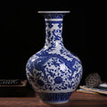 Axyaa Blue White Porcelain Vase Antique Chinese Ceramic Home Decor Flower Arrangement