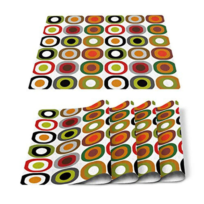 Axyaa Vintage Flower Non-slip Table Mats - Set of 6