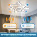 Axyaa Modern LED Ceiling Fan Light with Smart Remote Control for Living Room & Bedroom