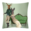 Axyaa Nordic Art Animal Print Pillowcase Pair - Soft Sofa Home Decor