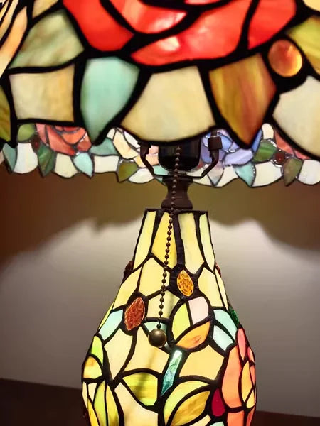 Axyaa Dragonfly Tiffany Stained Glass Table Lamp