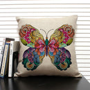 Axyaa Butterfly Linen Cushion Cover - Home Decor Pillowcase for All Seasons