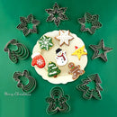 Axyaa Christmas Cookie Cutter Set - Stainless Steel Xmas Themed Biscuit Cutters